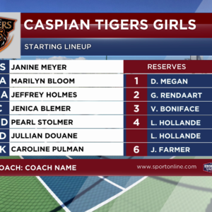 Netball Red & Blue Lineups Graphic for vMix | Fully Customizable Live Sports Overlay